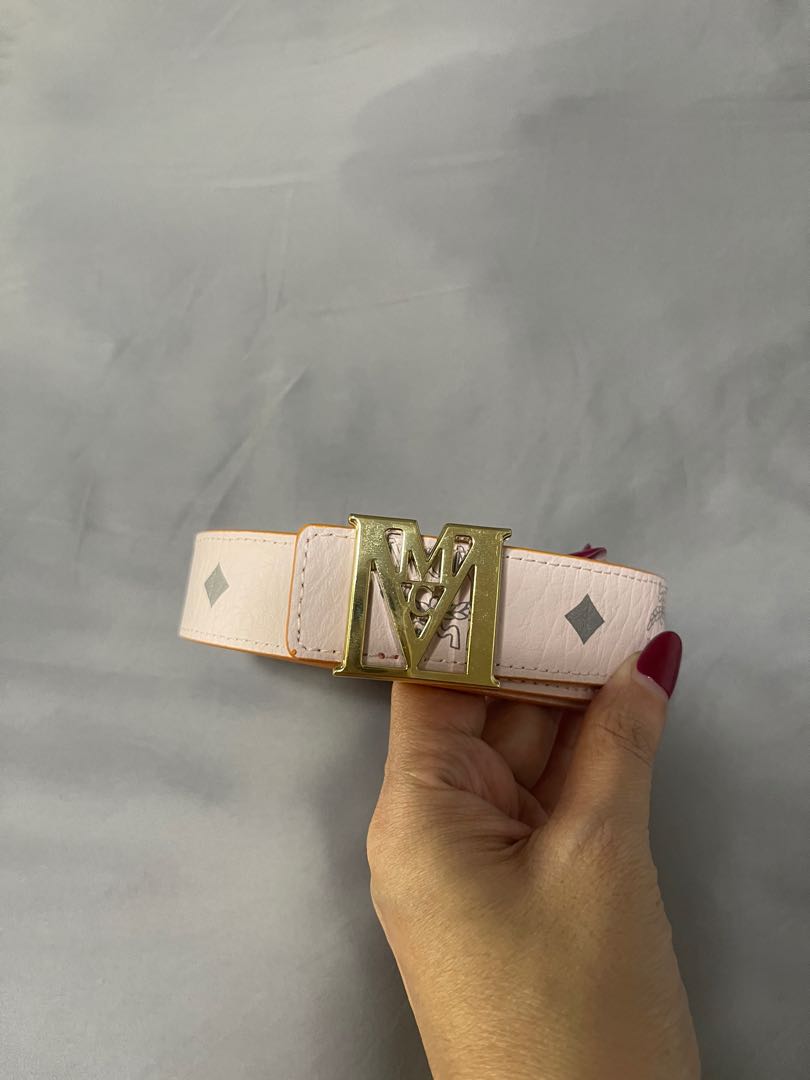 pink mcm belt
