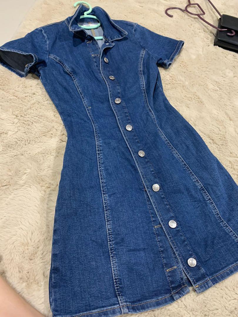 Authentic denim dress zara shop