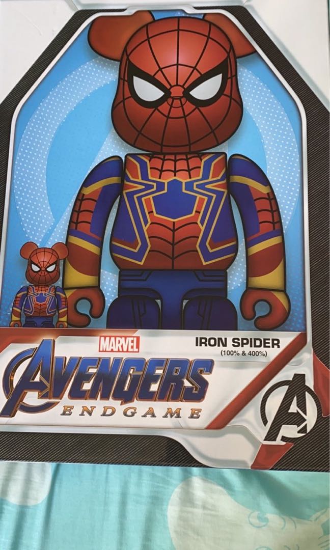 Bearbrick be@rbrick iron spider, 興趣及遊戲, 玩具& 遊戲類- Carousell