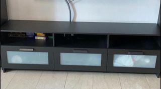 Black Ikea TV Console with large drawers