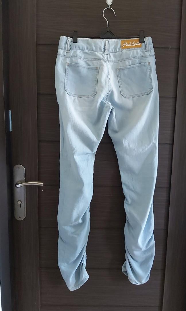 celana jeans pink latte
