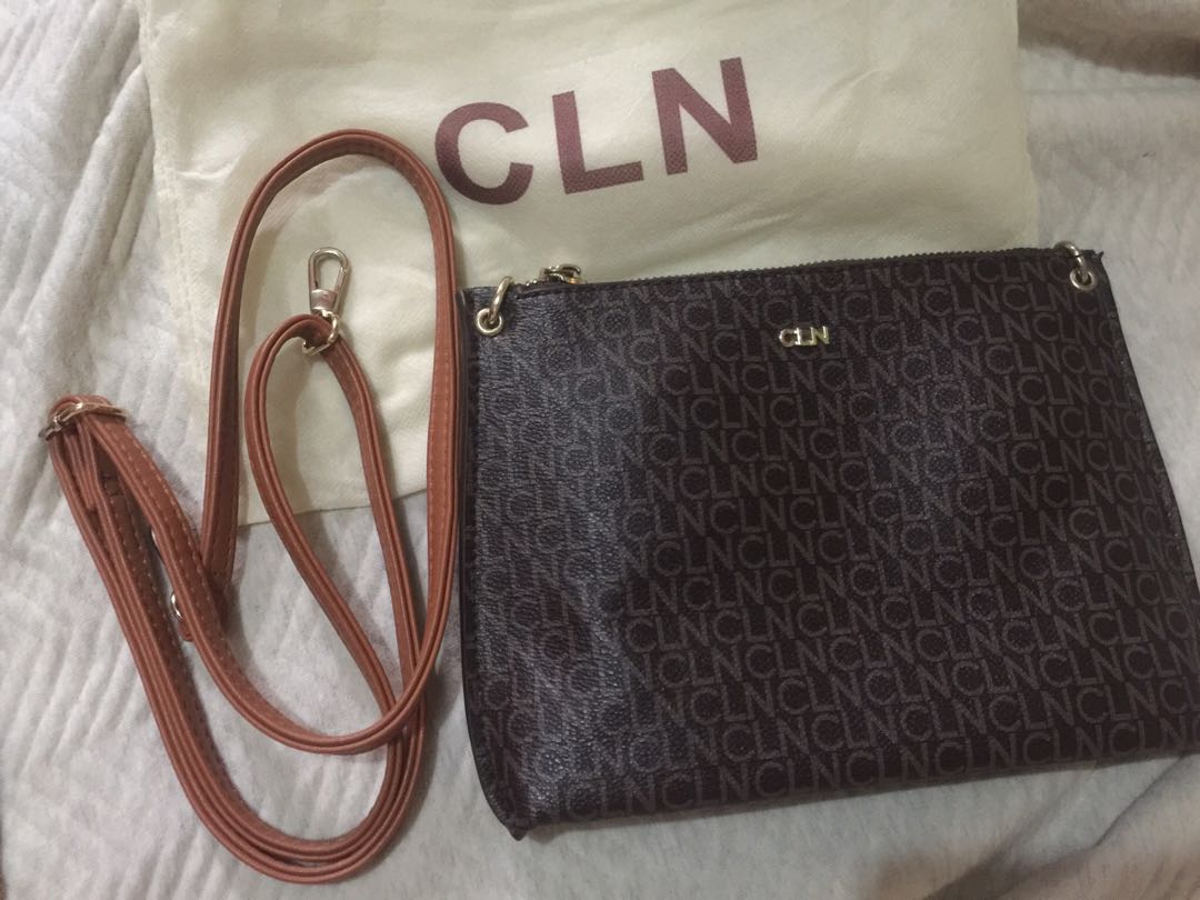 Original CLN sling bag. Brown. Good as new!, Women's Fashion, Bags