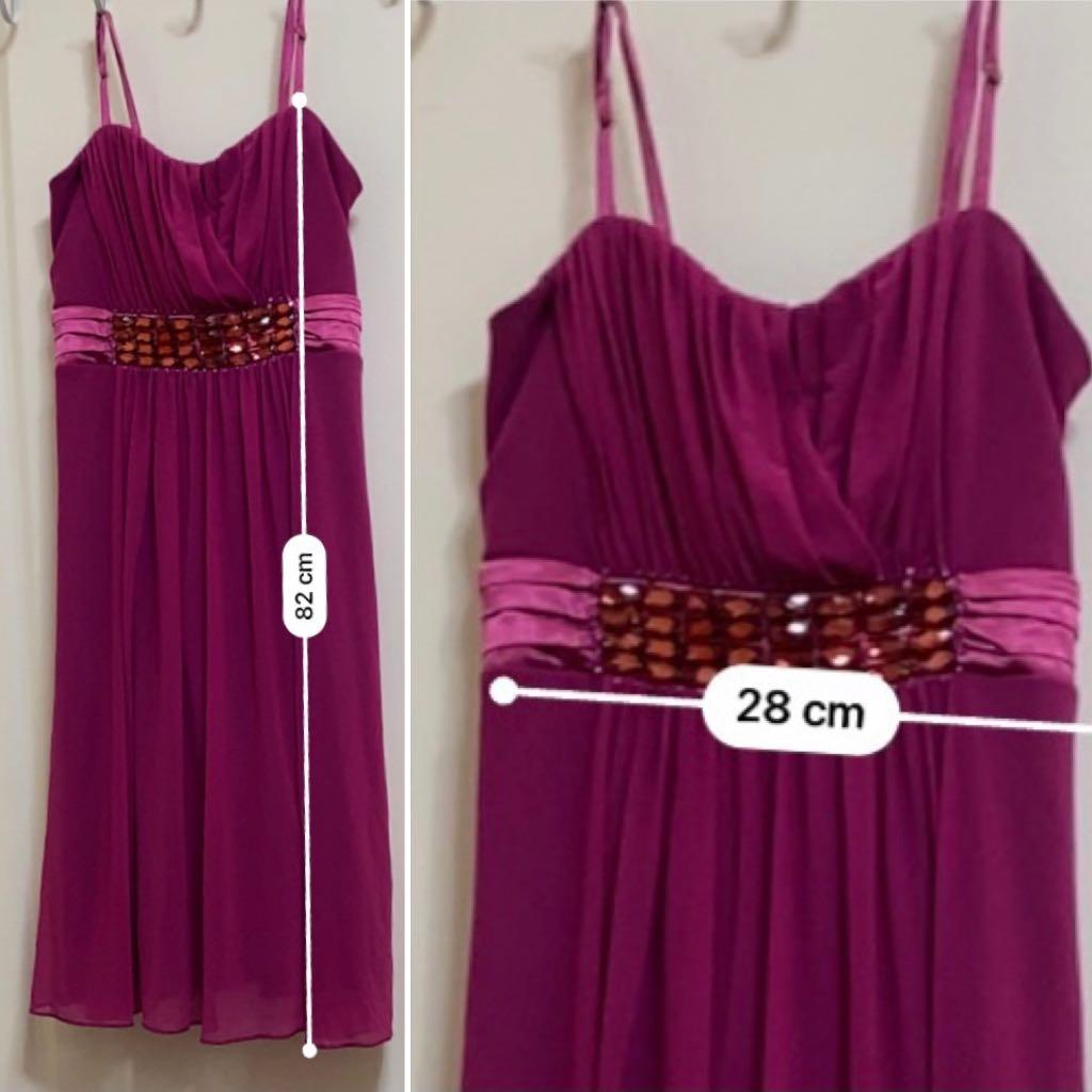 Cocktail/ semi-formal gown (Category: Evening dresses & gowns) located in Muntinlupa City. Submitted by firstborns (Listing ID 1107751313, Image 2). Description: Fuschia Pink semi-formal/cocktail gown by Verge De Dios. Size: L. Measurements in photo but please allow for some margin of error given mode of measurement. Used only once for a wedding.
