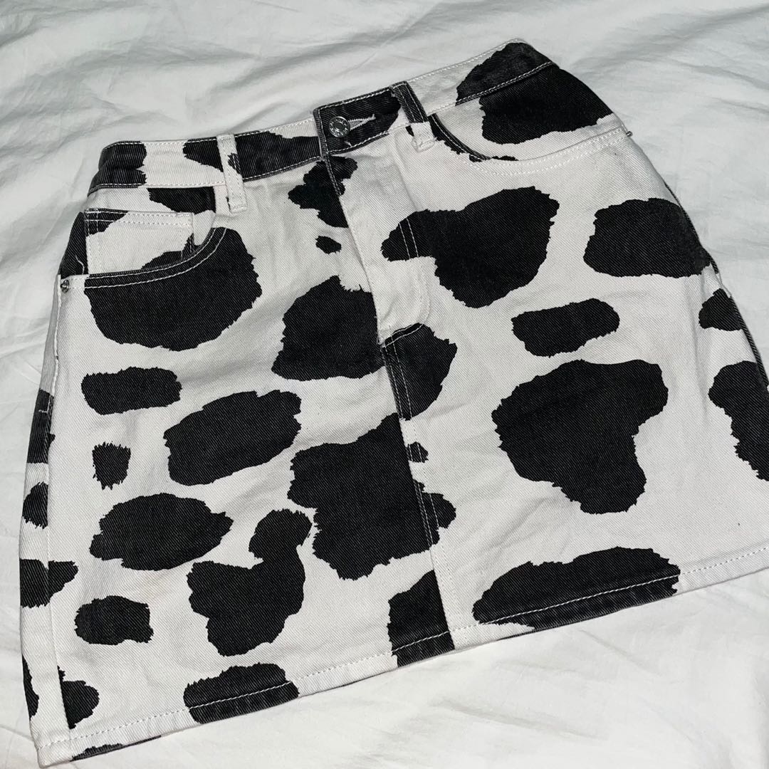 cow print skirt, Women's Fashion, Bottoms, Skirts on Carousell
