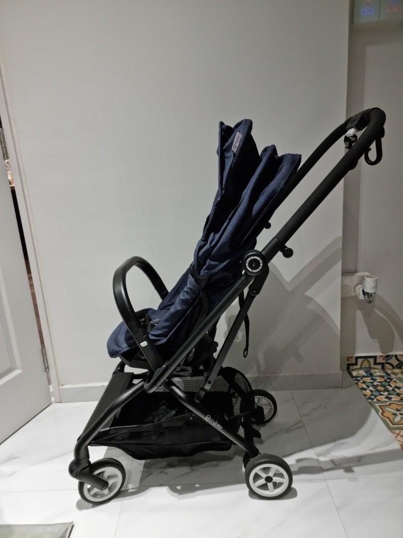 Cybex Eezy S Twist Denim Blue with Travel Bag Bumper Bar Raincover