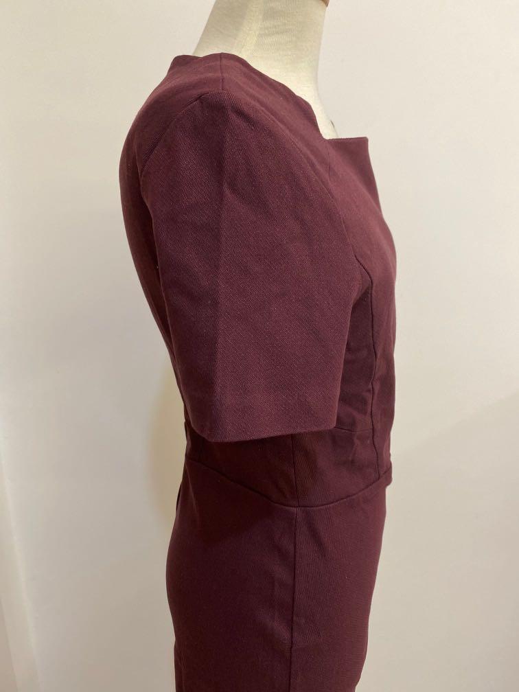 Dorothy Perkins maroon midi dress Women s Fashion Dresses Sets Dresses on Carousell