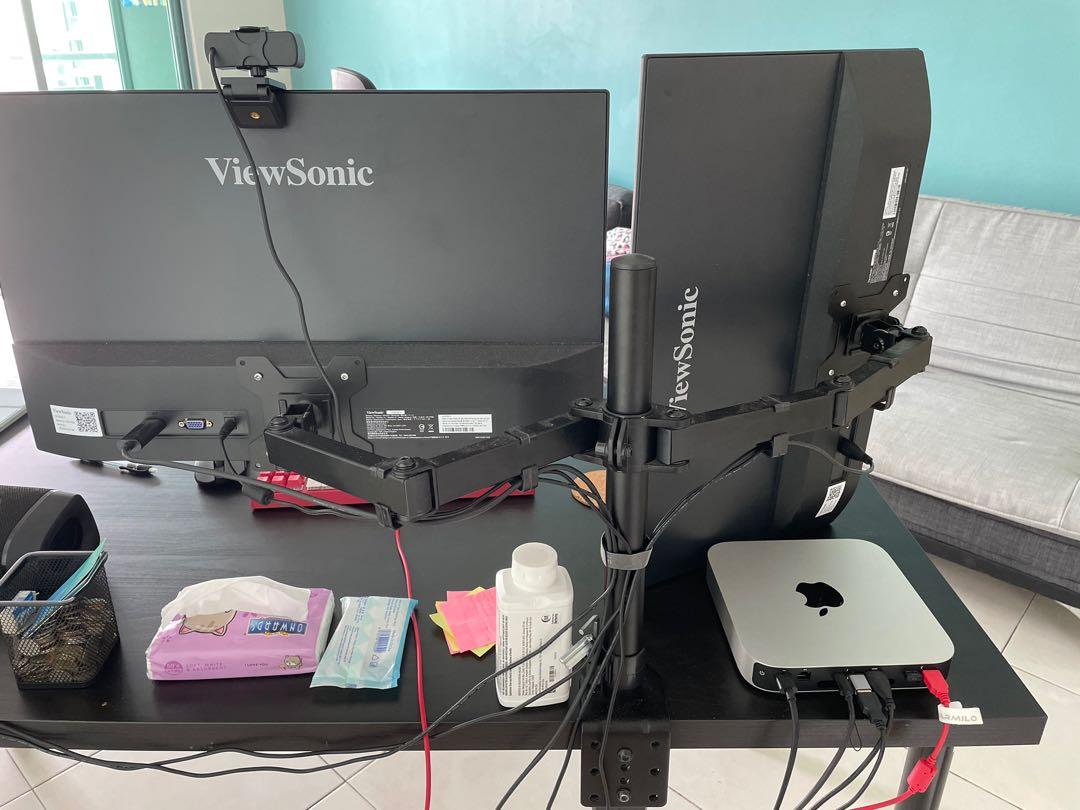 Dual monitor bundle set with monitor arm, Computers & Tech, Parts