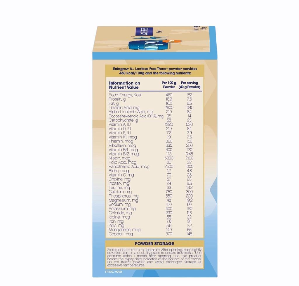 Enfagrow discount lactose free