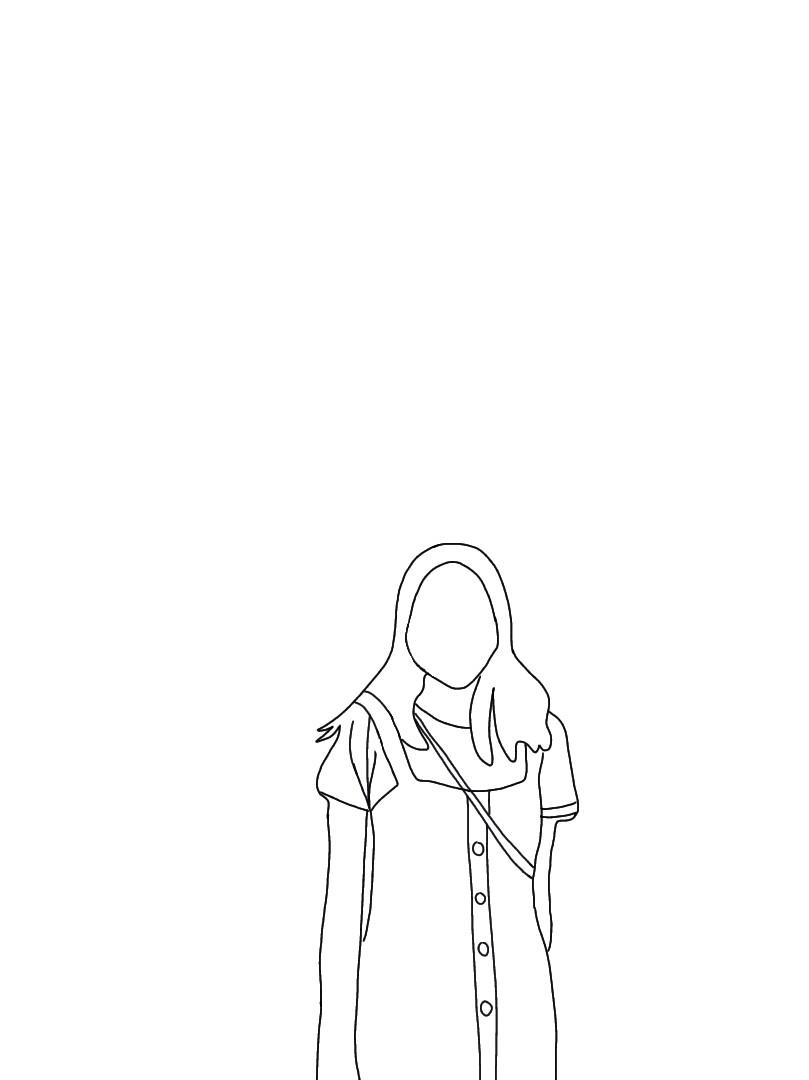 Faceless female in scarf with one line art. Hand drawn continuous drawing  sketch. Hijab women's line art. Female portrait in hijab. Muslim lady wears  a hijab in line art illustration. 34373399 Vector
