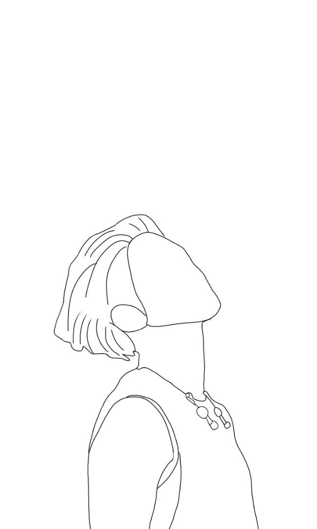 Sketch female faceless silhouette with long Vector Image