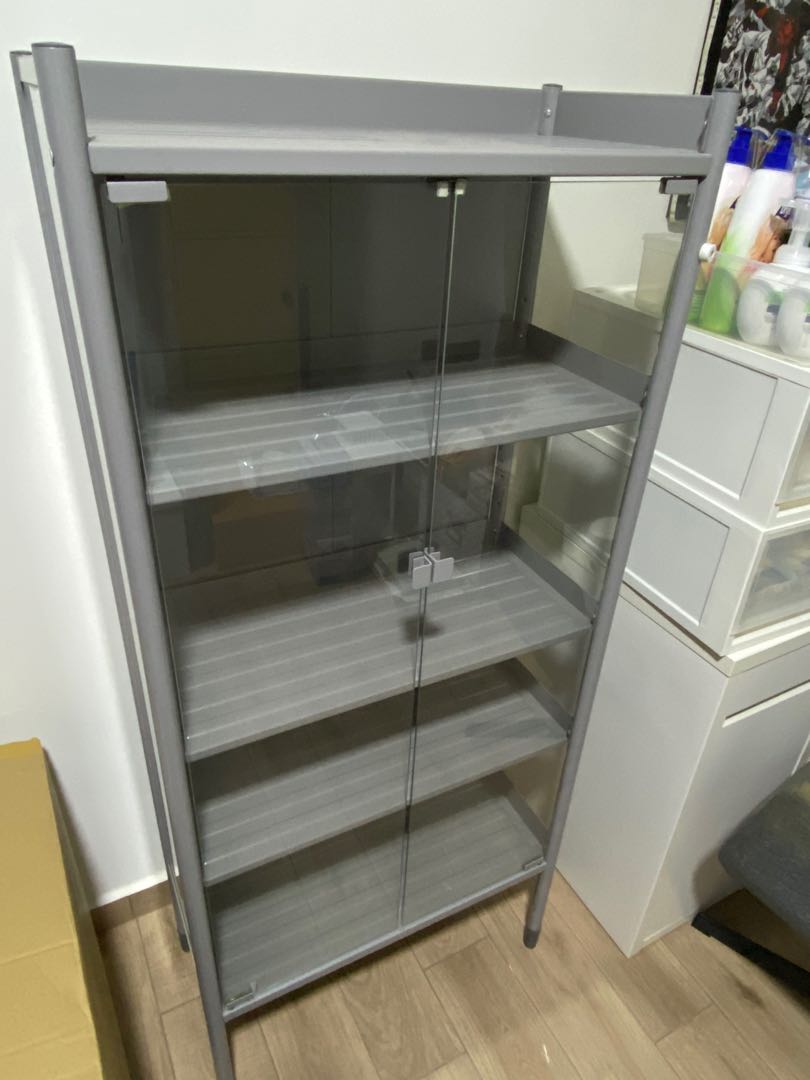 IKEA Hindo Glass Furniture & Home Living, Furniture, Shelves, & Racks on Carousell