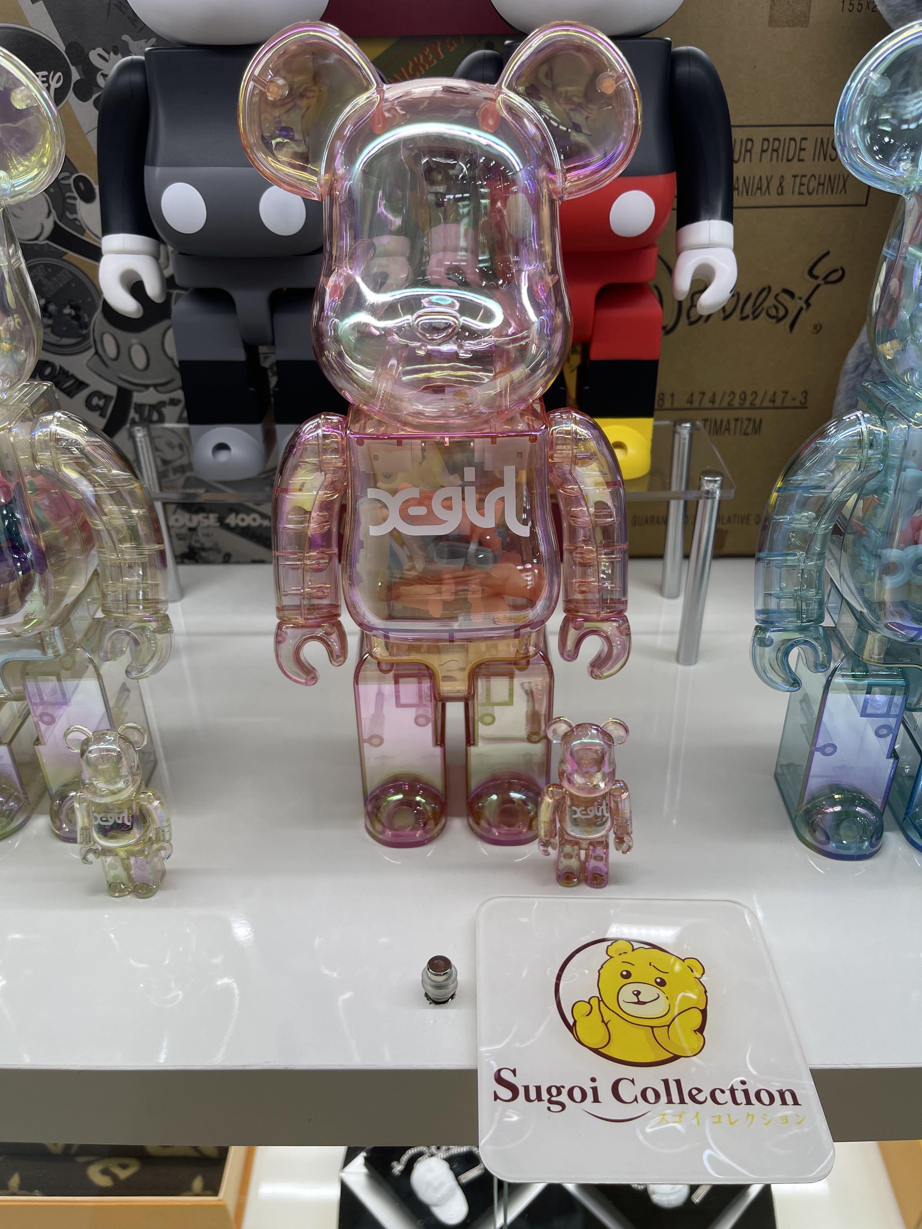 新品未開封品 BE@RBRICK X-girl 2020 100％ &amp; 400％ Medicom Toy BEARBRICK X-Girl Iridescent Set 100% And 400