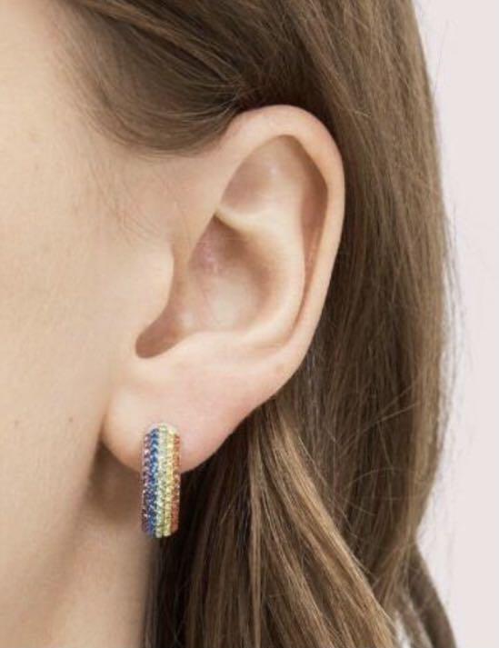 Limited Edition KATE SPADE Rainbow Hoop Earrings Luxury