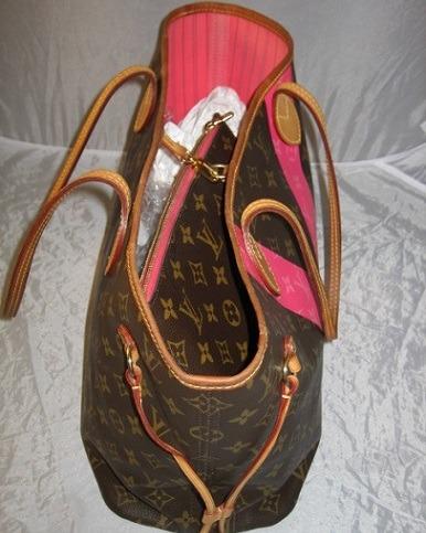 Louis Vuitton Monogram V Grunard Neverfull Mm Tote Bag Pink M41602 Lv