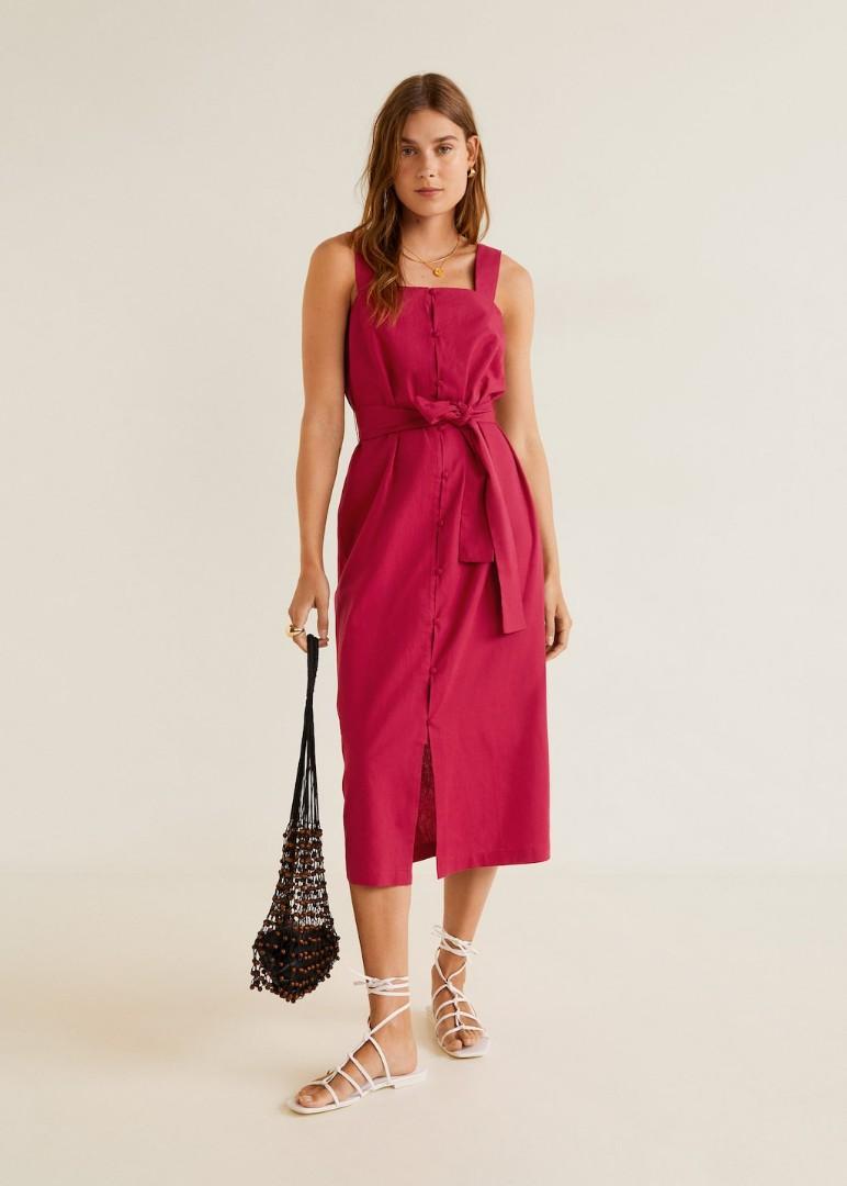 Mango linen midi dress