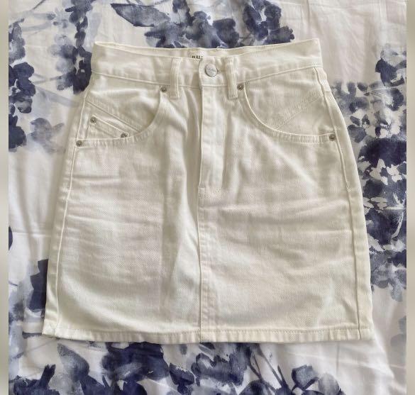 Pull Bear White Denim Skirt