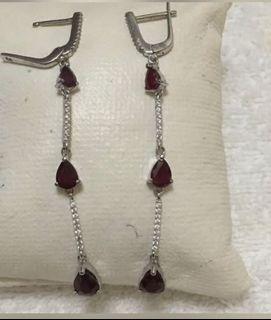 Red ruby sterling silver