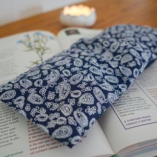 Relaxing Eye Pillow For Rest, Relaxtion, Meditation, Sleep (Navy Blue Paisley) Extra Comfort Size