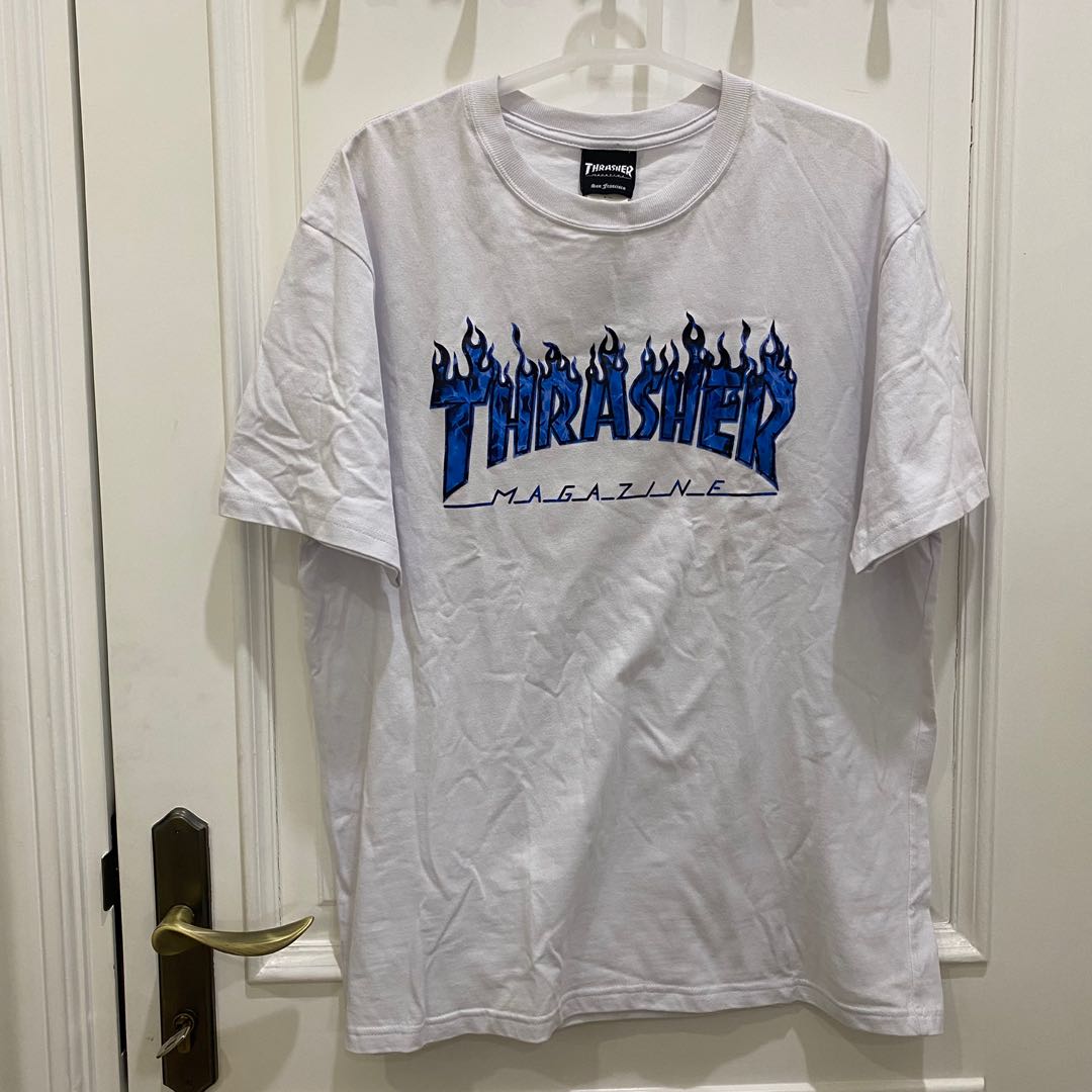 thrasher blue flame tshirt ori size L 