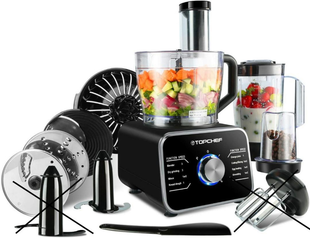 Topchef 1100W Multifunctional Food Processor Blender, Chopper, Mixer