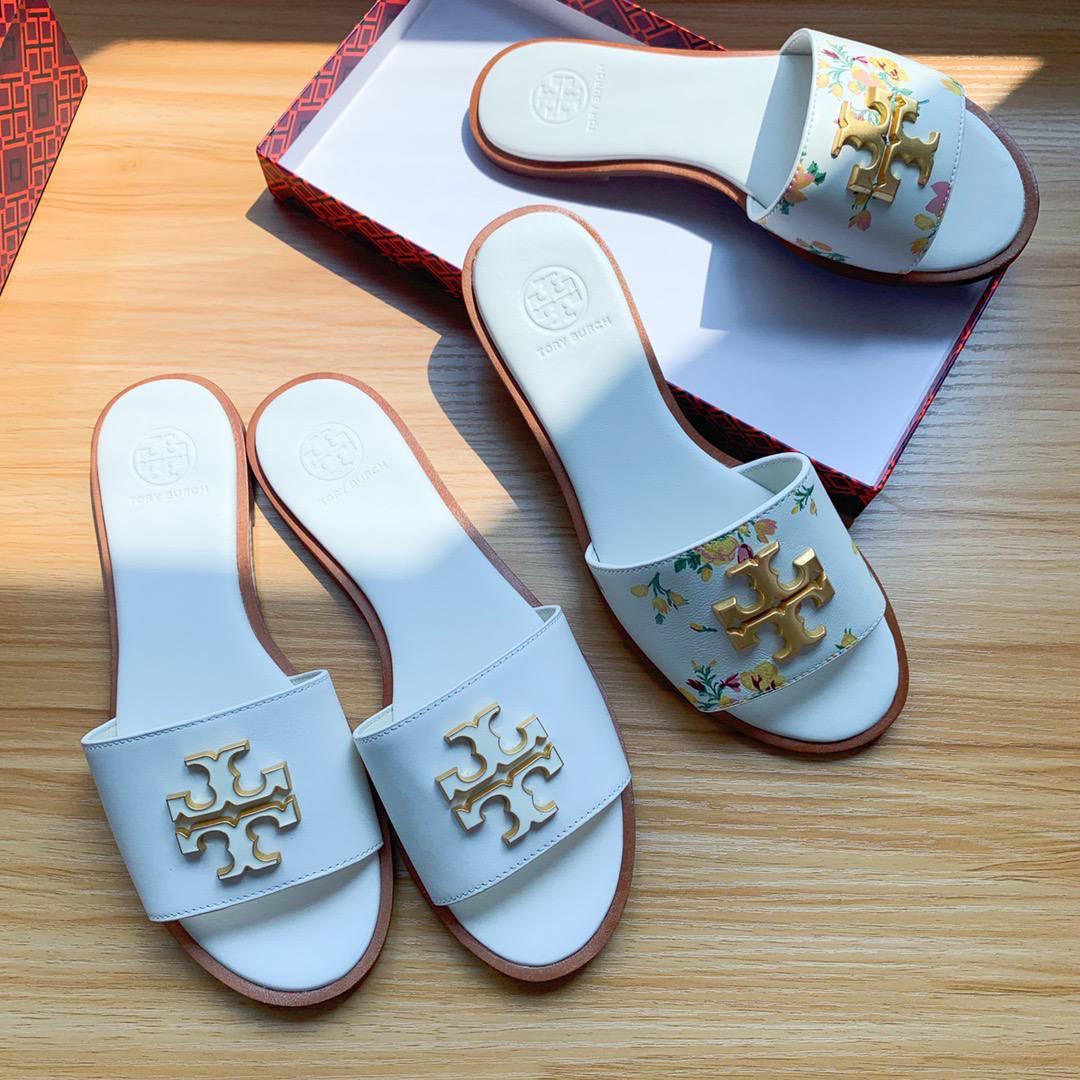 Tory Burch Everly Slide Sandals, Luxury, Apparel on Carousell
