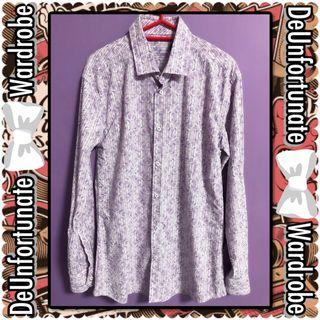 V Good Condition 3D Paisley Stripe Formal Professional Button Up Shirt (Pls READ description below👇)