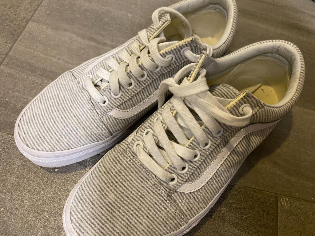 Vans jersey old skool grey & true white womens shoes sale