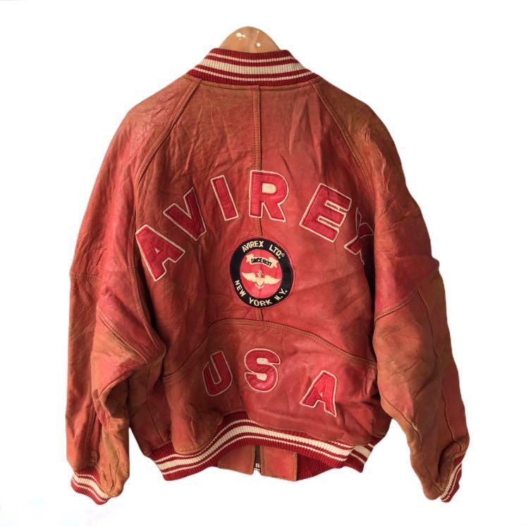 vintage avirex leather varsity jacket, Men's Fashion, Coats, Jackets and  Outerwear on Carousell