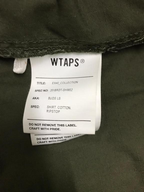 Wtaps 20SS Buds LS Shirt Cotton Ripstop 兩袋綠色01 Size 外套恤衫