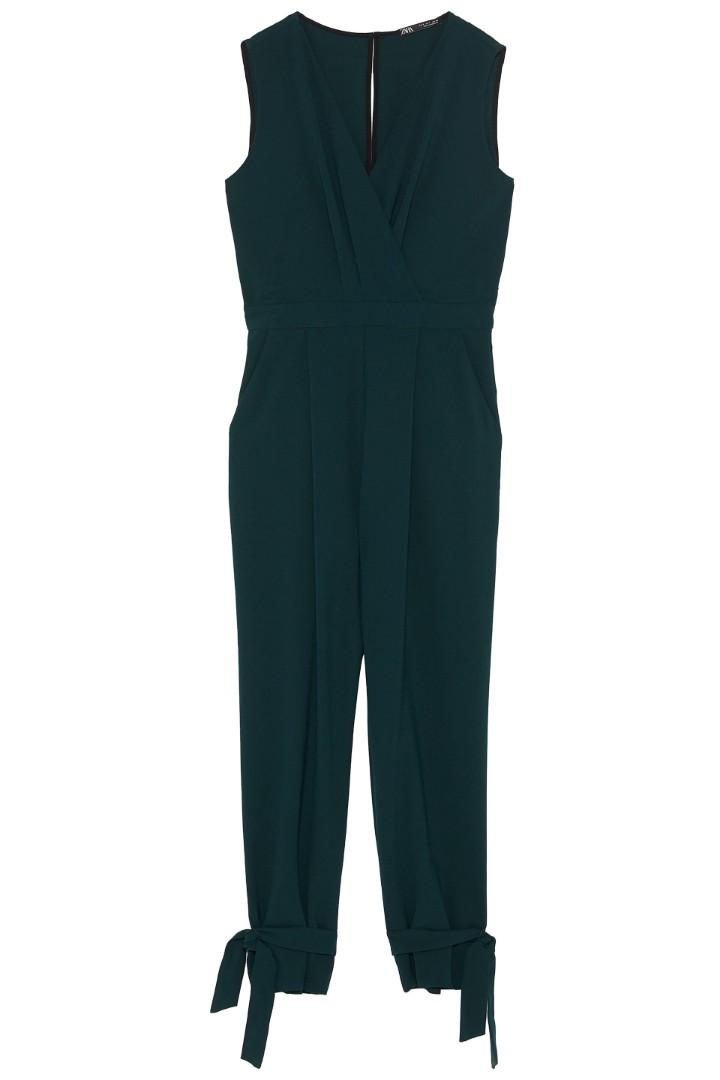 Zara Wrap Jumpsuit with Tied Cuffs 