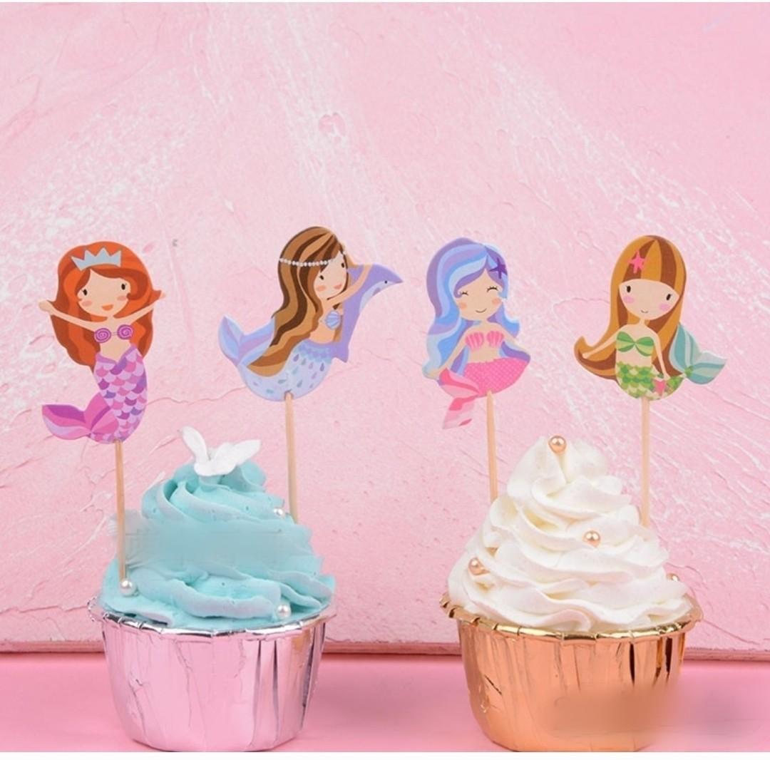 Barbie mermaid cupcake 2025 toppers