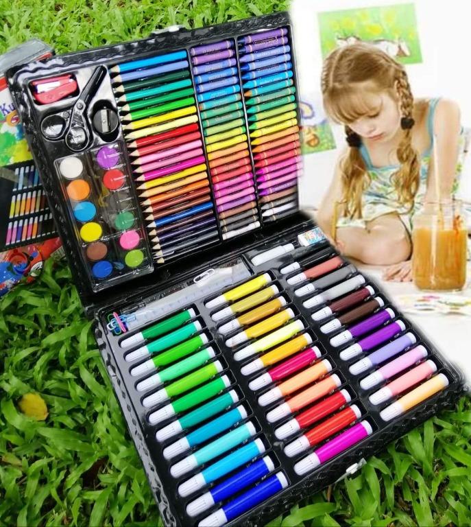 150 Pcs/set Drawing Tool Kit With Box Painting Brush Art Marker Water Color  Pen Crayon Kids Gift