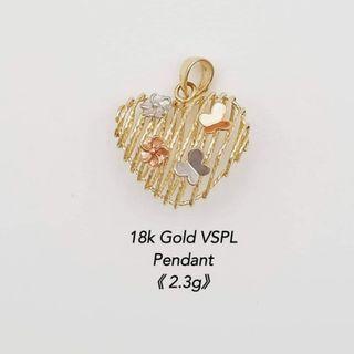 18K Saudi Gold Heart Pendant