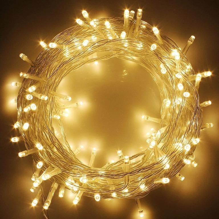 400 LED 42M Day White String Fairy Lights On Clear Cable 8Light Modes Christmas 