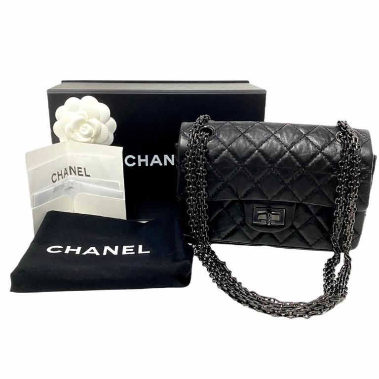 全新CHANEL MINI 2.55方扣黑色AS0874 Y83608 94305 菱格小牛皮/黑扣