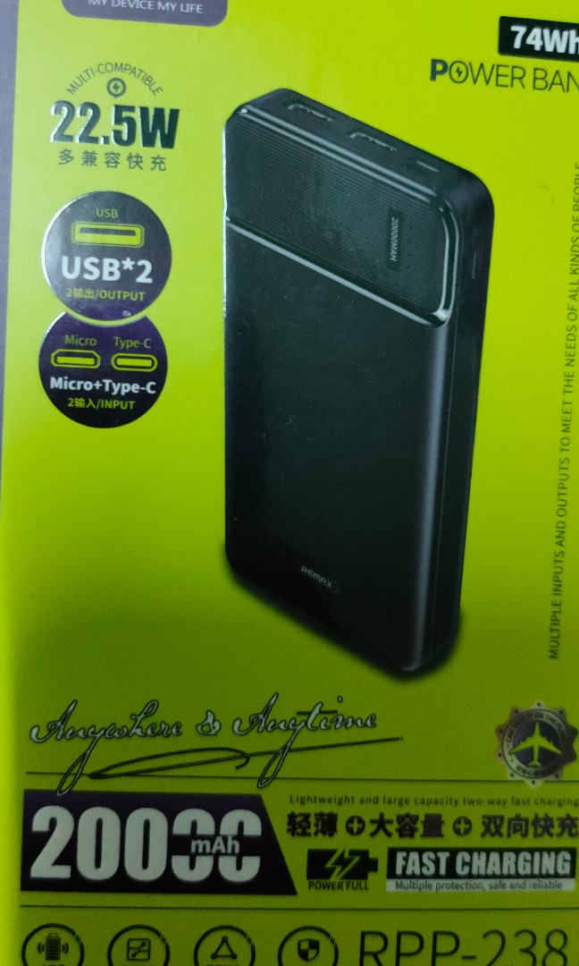 🔥🔥🔥 POWERBANK REMAX RPP238 -20000MAH FAST CHARGE 22.5W ...