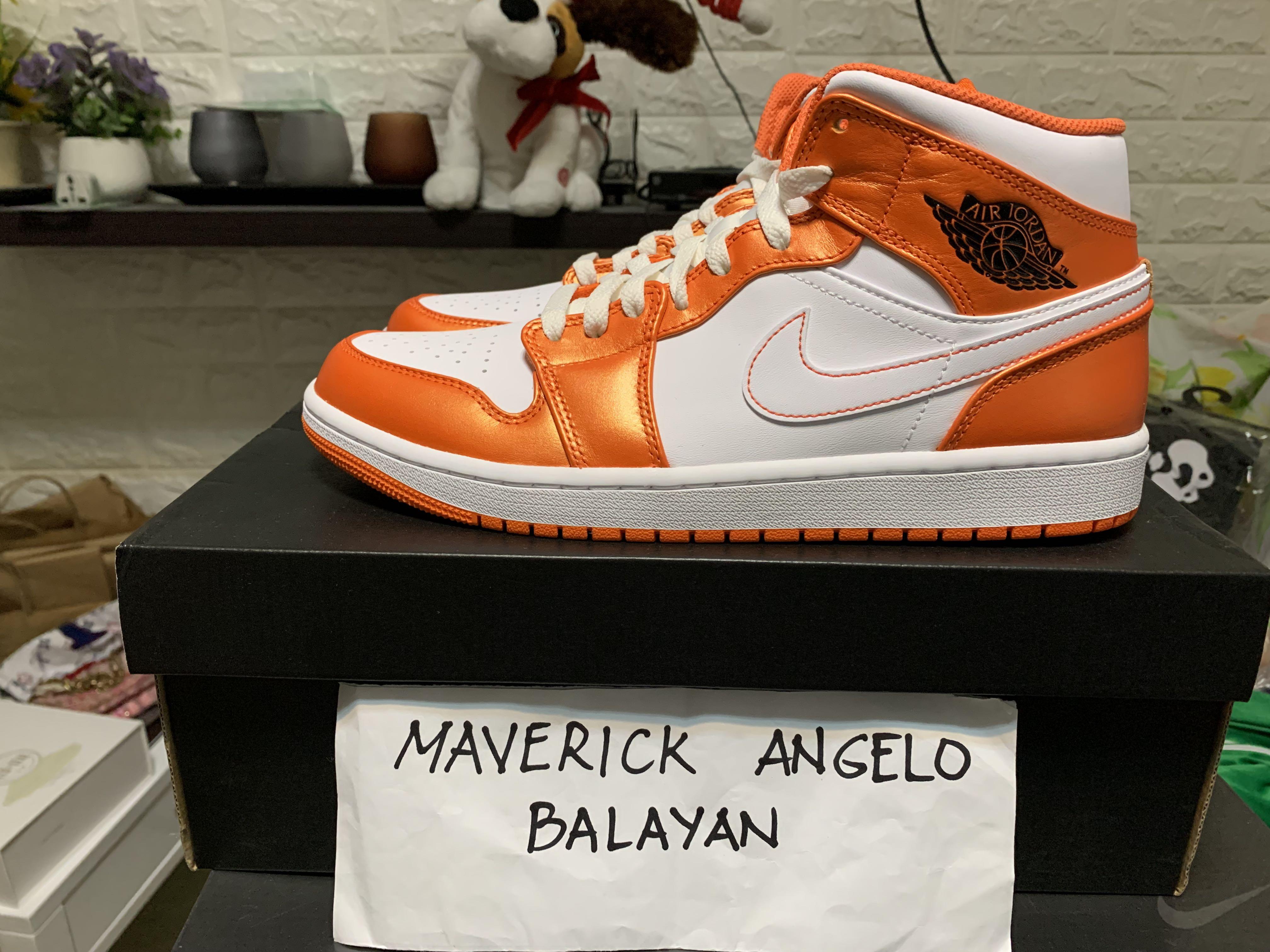 Air Jordan 1 Mid Electro Orange, Men's 