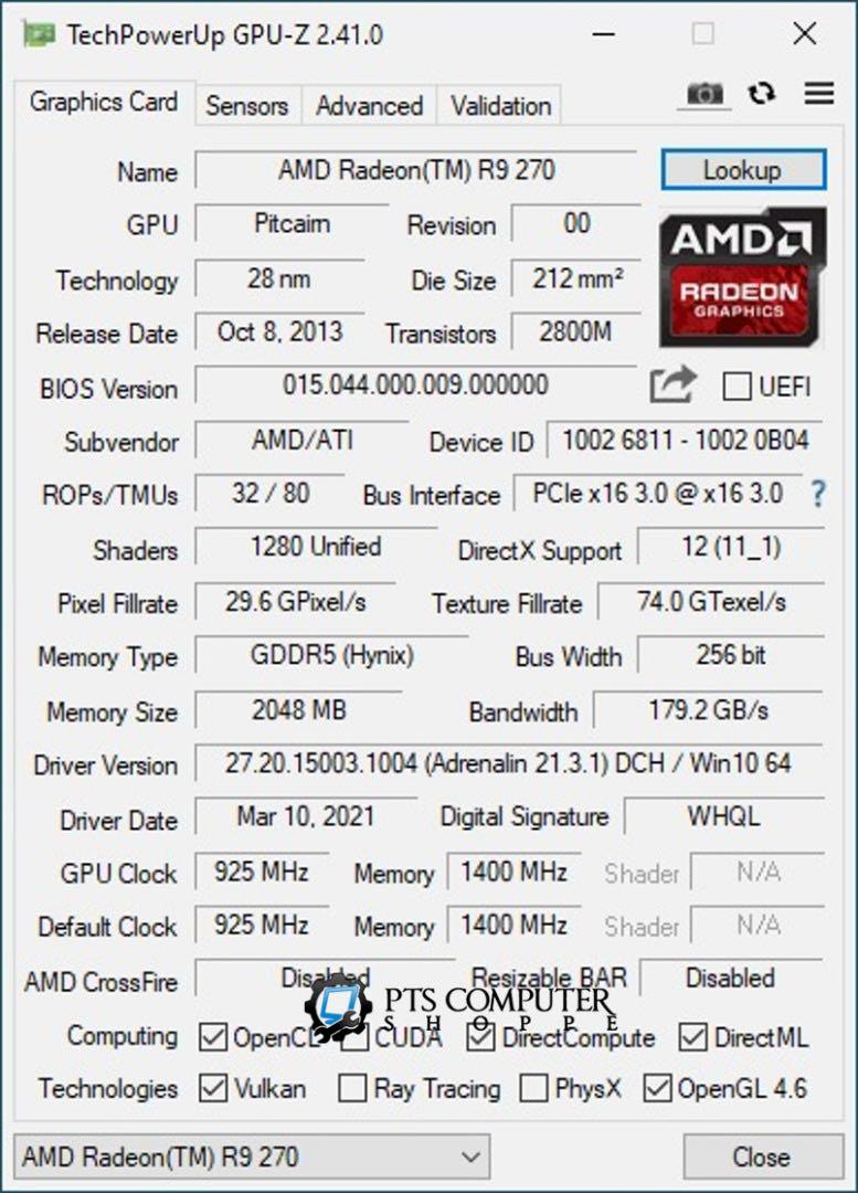Amd outlet r 270