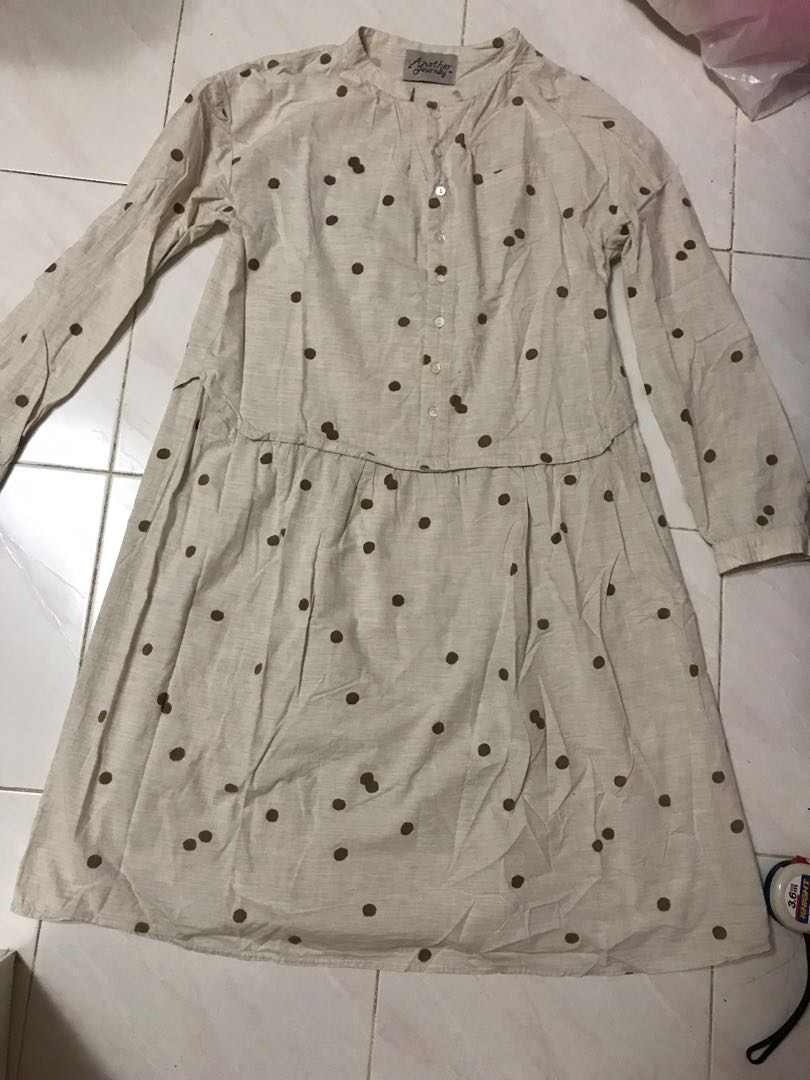 feuille embroidered tunic dress