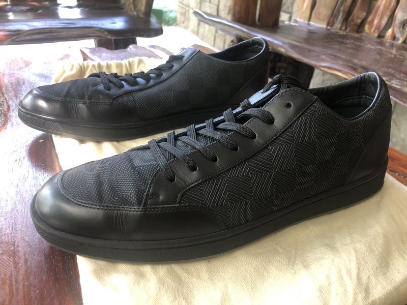 Louis Vuitton Damier Ebene Canvas and Leather Sneakers Size 42.5