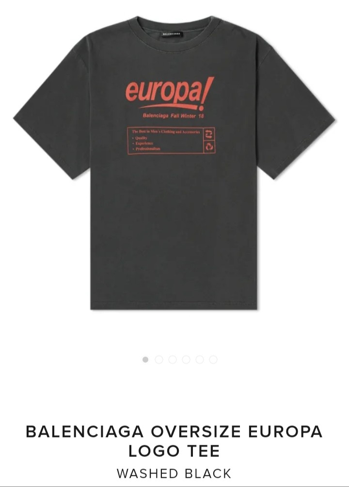 Balenciaga Oversize Europa Logo Shirt Men s Fashion Tops Sets