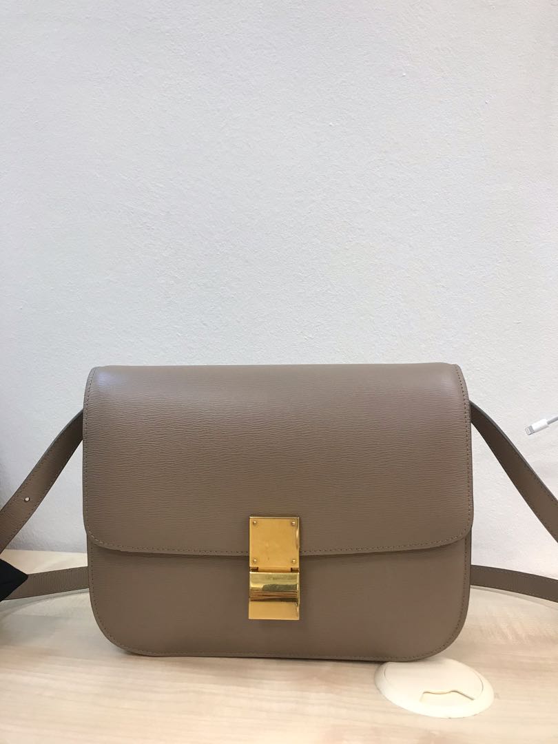 Celine Box Light Camel Calfskin Liege Gold hardware
