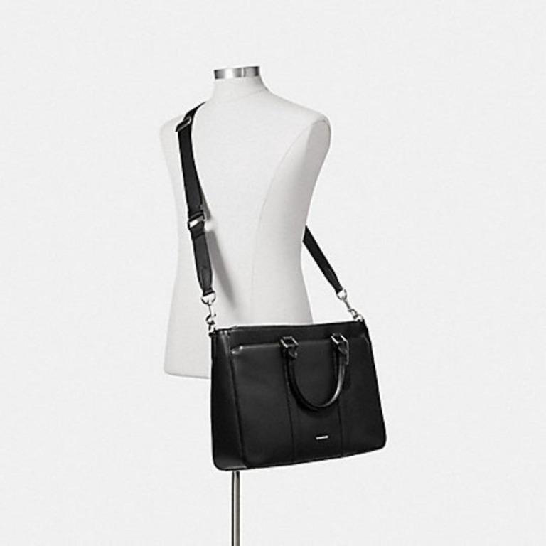 COACH Perry Metropolitan Tote in Crossgrain Leather Black brand new