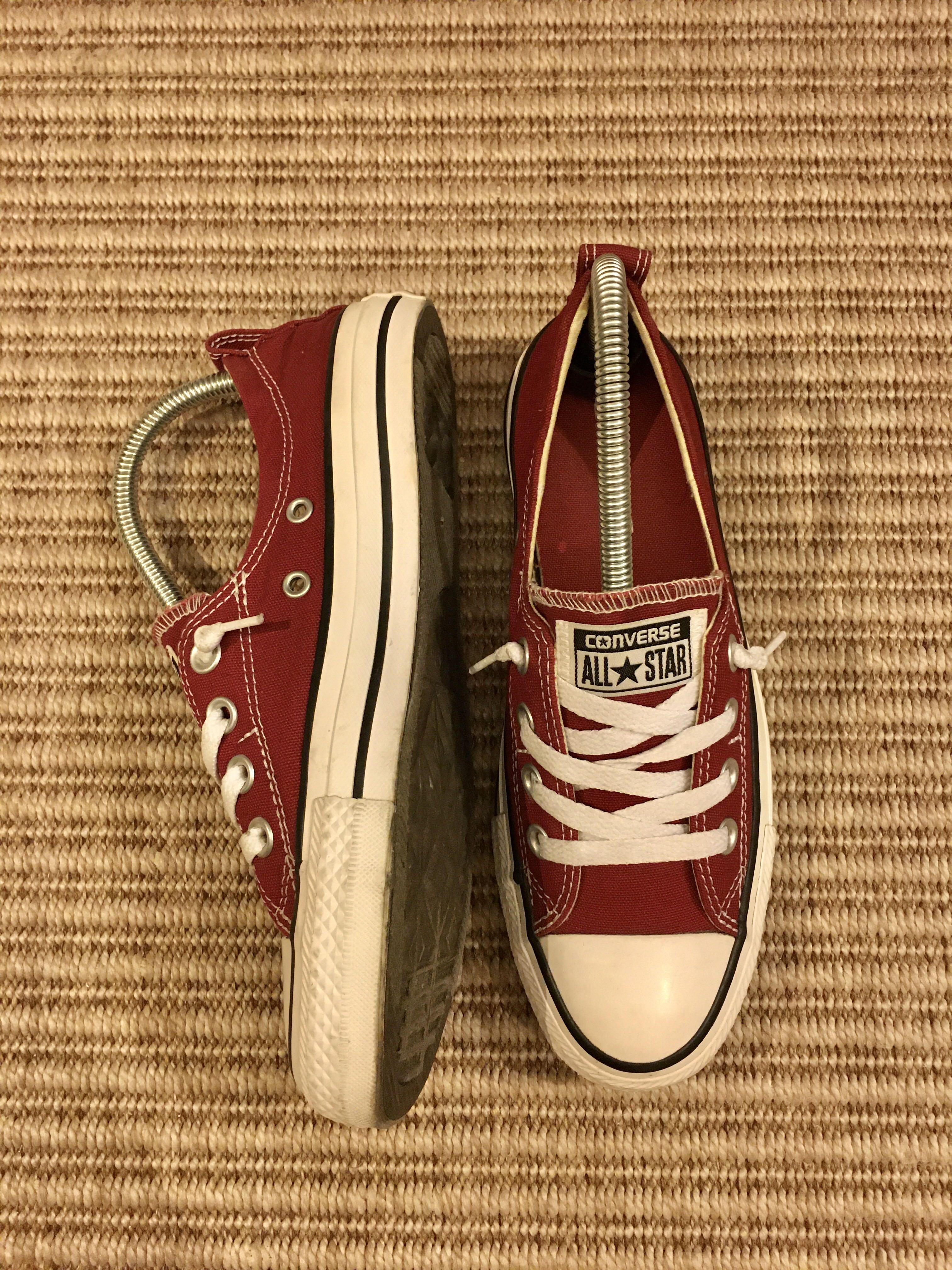 Converse Womens WMNS Chuck Taylor All Star Shoreline Ox Maroon Canvas Shoes Sneakers