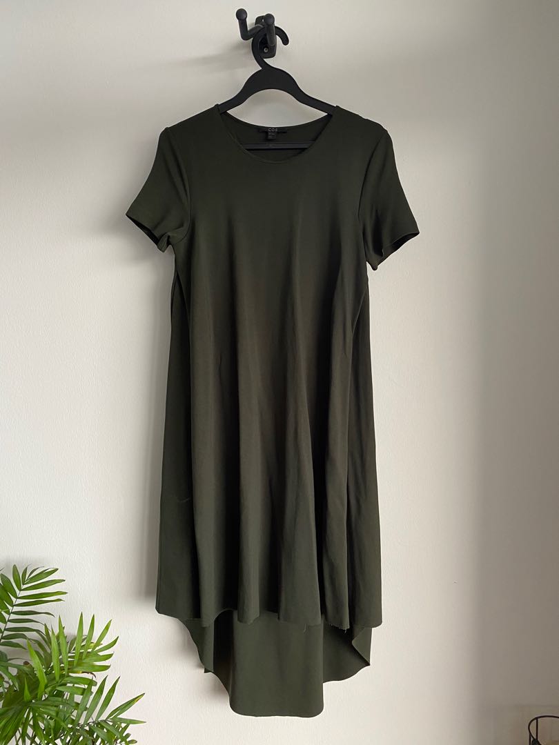 Cos olive green dress store