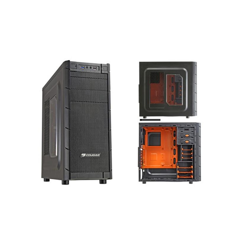 Cougar Archon Midi Tower Desktop Gaming Case (Category: Computer Parts) located in Quezon City. Submitted by parabellum_outlet (Listing ID 1107962951, Image 1). Description: Cougar Archon Midi Tower Desktop Gaming Case Game-style looking interior black-orange coating Support for 5 fans: Rear 120mm fan x 1(pre-installed), Front 120mm fans x 2 (optional) Side 120mm fans x 2 (optional) Advanced USB3.0 ports for maximum data transfer speed Acrylic tr