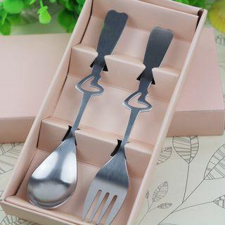 Heart Shaped Spoon and Fork set (Wedding Souvenirs)