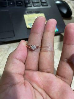 Hearts and Arrows illusion ring (slightly negotiable) - rose gold - VVS1 color G .12ct