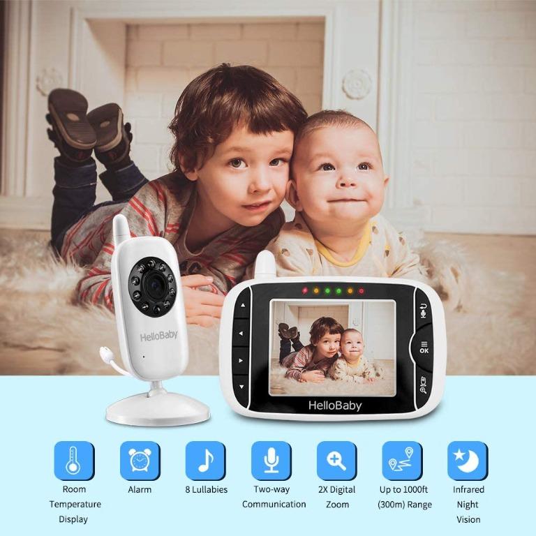 HelloBaby Hb32 Video Baby Monitor with Camera and Audio - White for sale  online