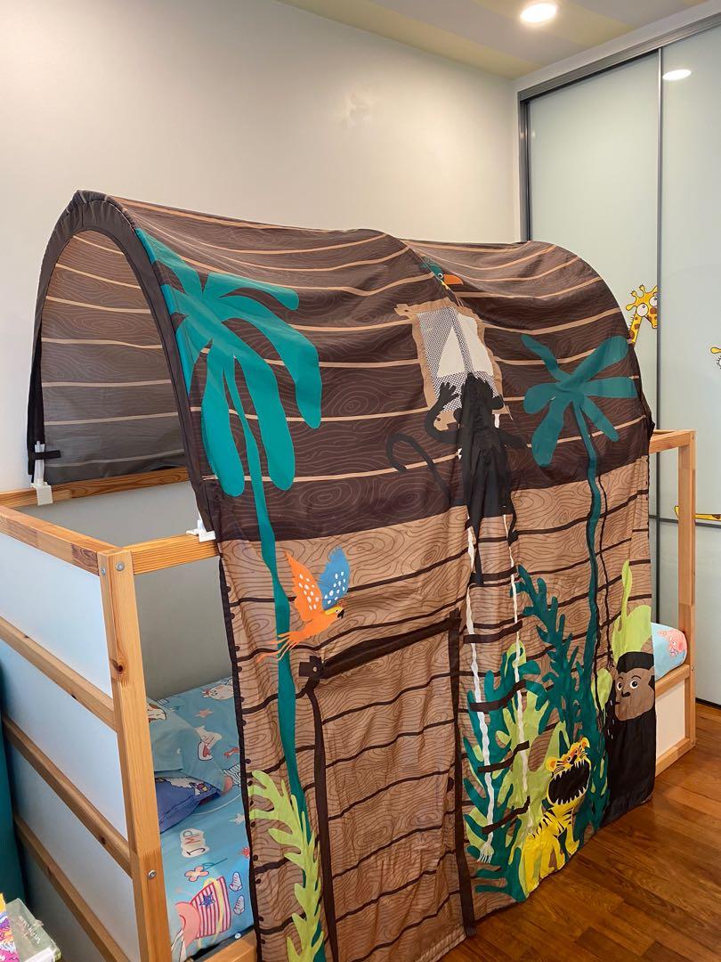 IKEA Kura Bedframe Jungle Canopy kids reversible bunk bed